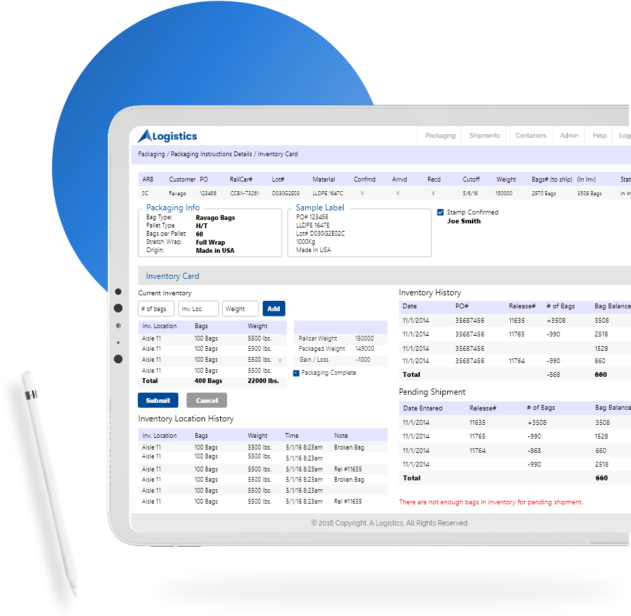 Inventory Management and Logistics App