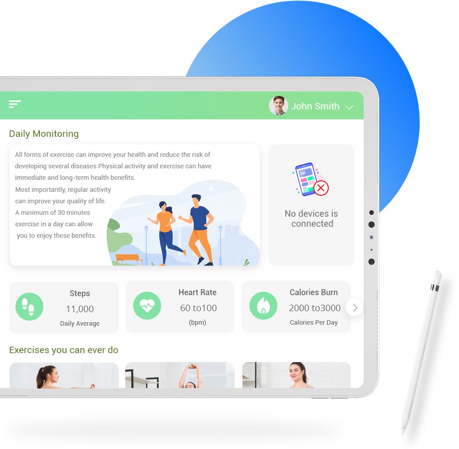 Health Fitness app Leveraging IoT