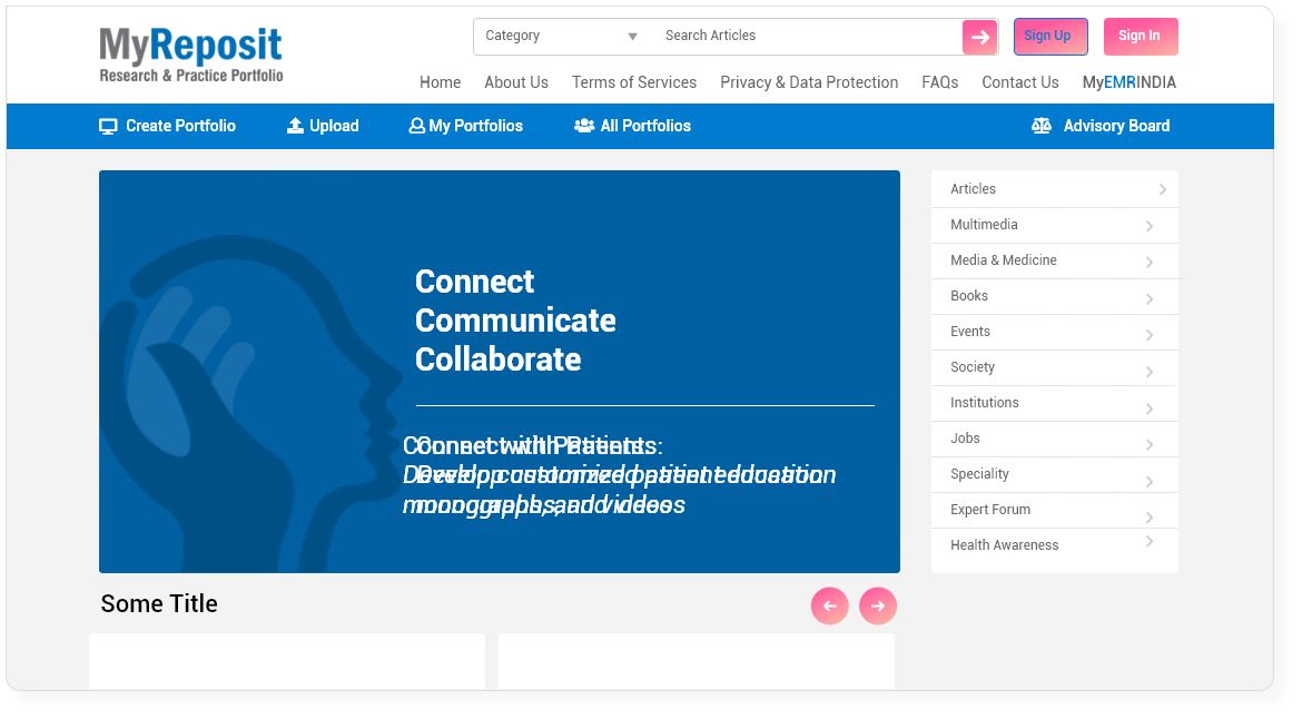 My Reposit Connects Clinicians, Researchers, Students
