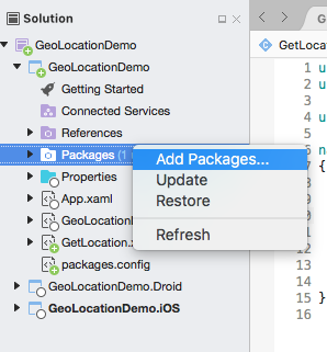 GeoLocator in Xamarin Stape