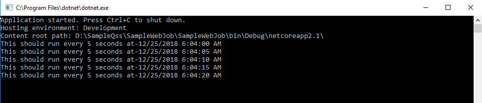 RunApplication WebJob