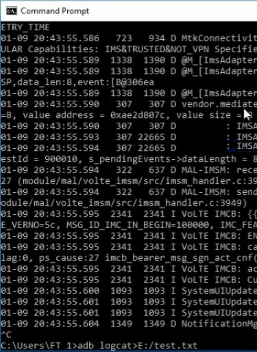 Command Prompt Log