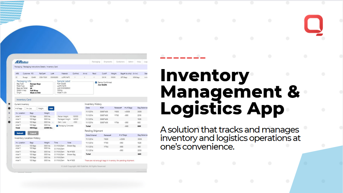 Inventory Management and Logistics App