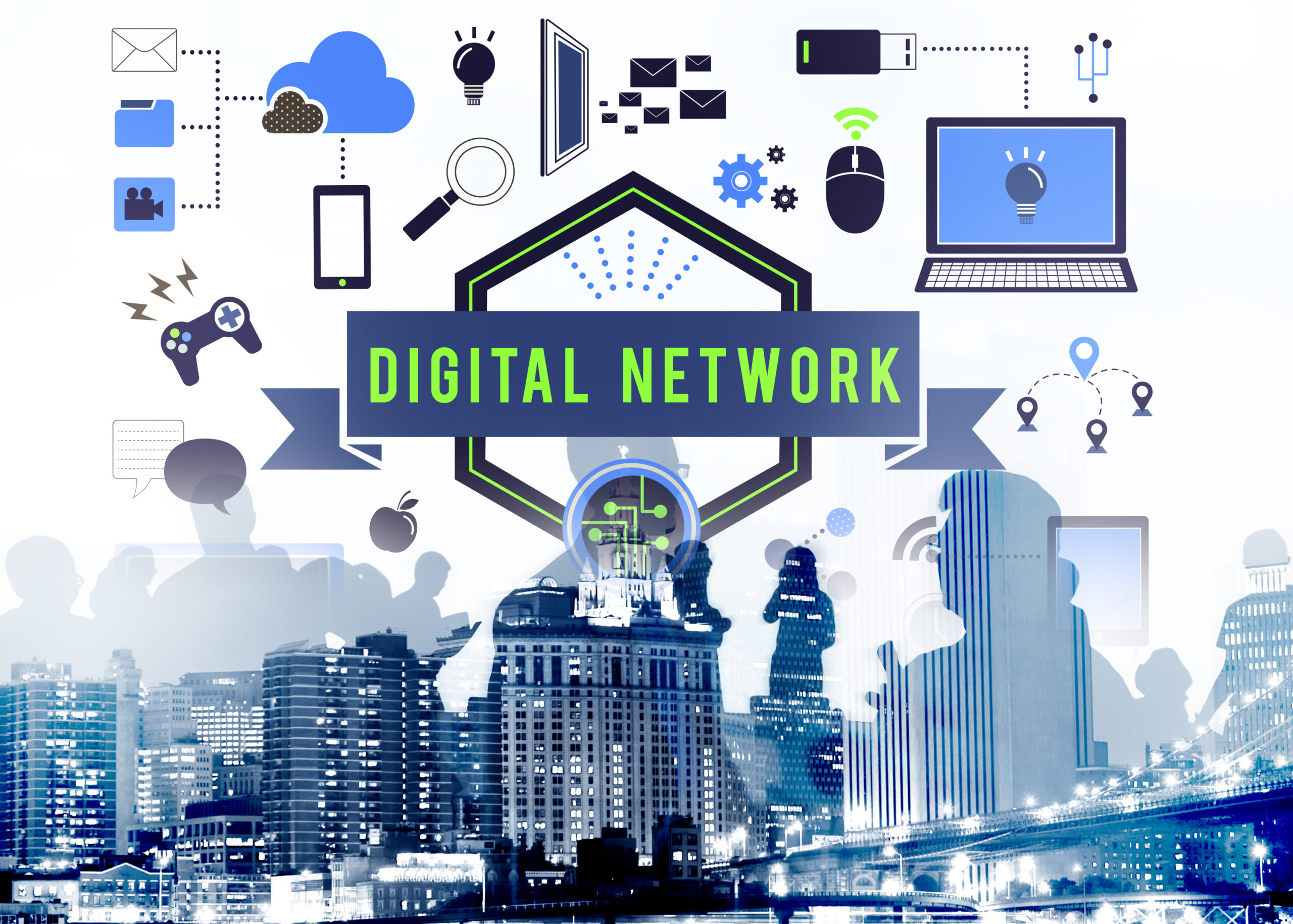 Digital Network Computer Connection Server LAN Concept Digital Network Computer Connection Server LAN Concept